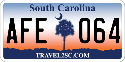 SC license plate AFE064