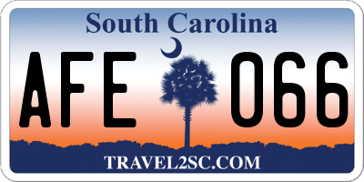 SC license plate AFE066