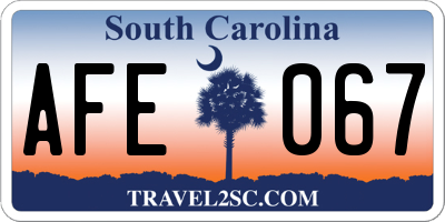 SC license plate AFE067