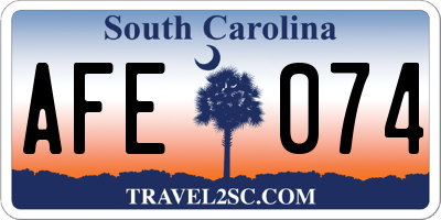 SC license plate AFE074