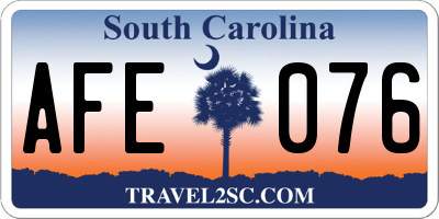SC license plate AFE076