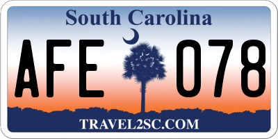 SC license plate AFE078