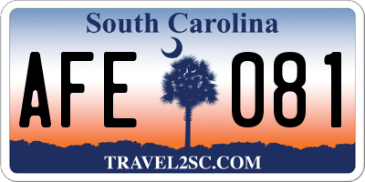 SC license plate AFE081