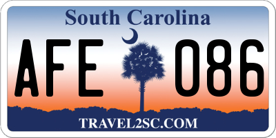 SC license plate AFE086