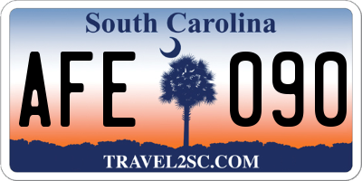 SC license plate AFE090