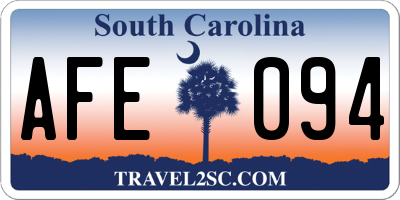 SC license plate AFE094