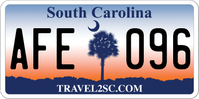 SC license plate AFE096