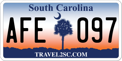 SC license plate AFE097