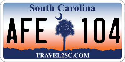 SC license plate AFE104