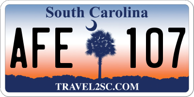 SC license plate AFE107