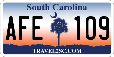 SC license plate AFE109