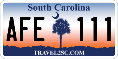 SC license plate AFE111