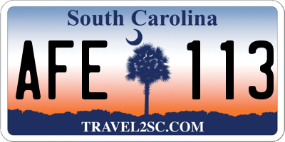 SC license plate AFE113