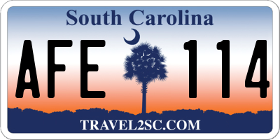 SC license plate AFE114