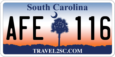 SC license plate AFE116