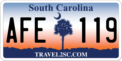 SC license plate AFE119