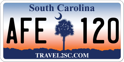 SC license plate AFE120