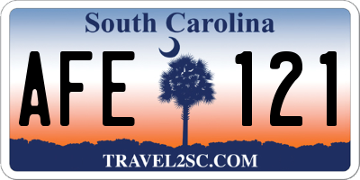 SC license plate AFE121