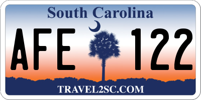 SC license plate AFE122
