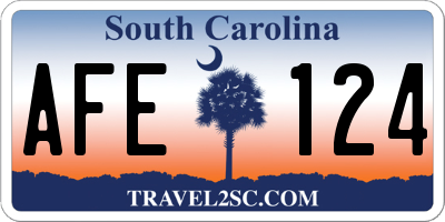 SC license plate AFE124