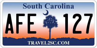 SC license plate AFE127
