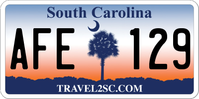 SC license plate AFE129