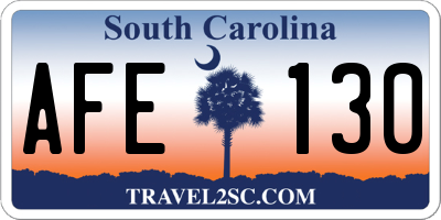 SC license plate AFE130