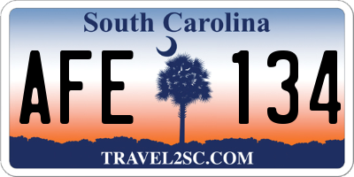 SC license plate AFE134