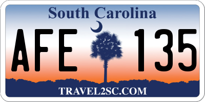 SC license plate AFE135
