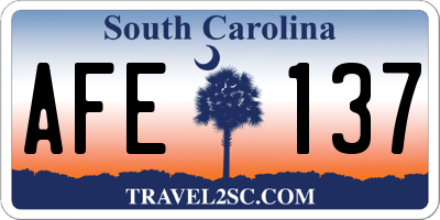 SC license plate AFE137