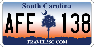 SC license plate AFE138