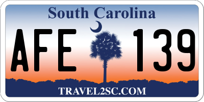 SC license plate AFE139