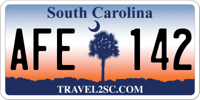 SC license plate AFE142