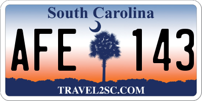 SC license plate AFE143