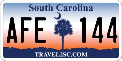 SC license plate AFE144