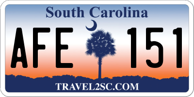 SC license plate AFE151