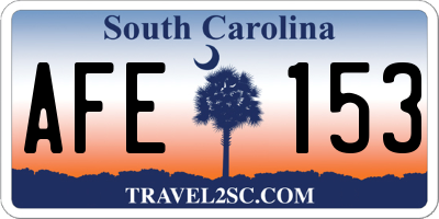 SC license plate AFE153