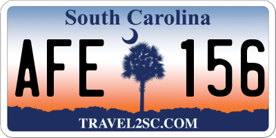 SC license plate AFE156