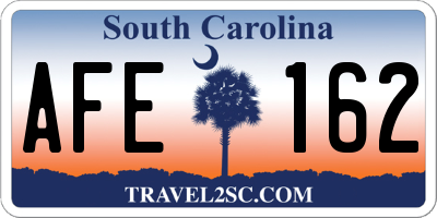 SC license plate AFE162