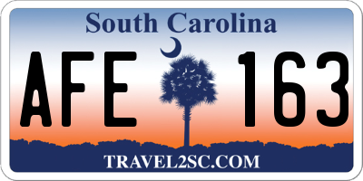 SC license plate AFE163