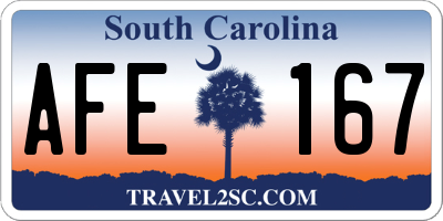 SC license plate AFE167