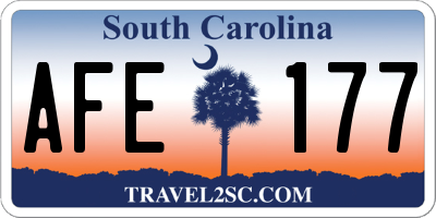 SC license plate AFE177
