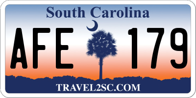 SC license plate AFE179