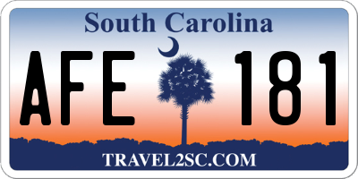 SC license plate AFE181