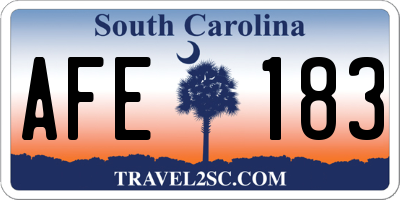 SC license plate AFE183