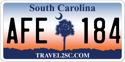 SC license plate AFE184