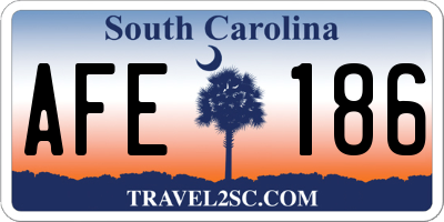 SC license plate AFE186