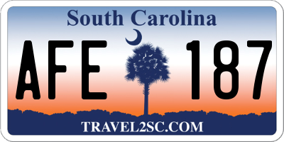 SC license plate AFE187