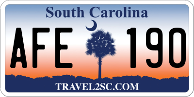 SC license plate AFE190