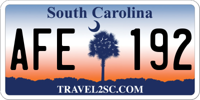 SC license plate AFE192